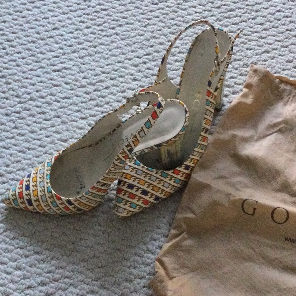 Ankle strap heels with unique details, size 39 European
